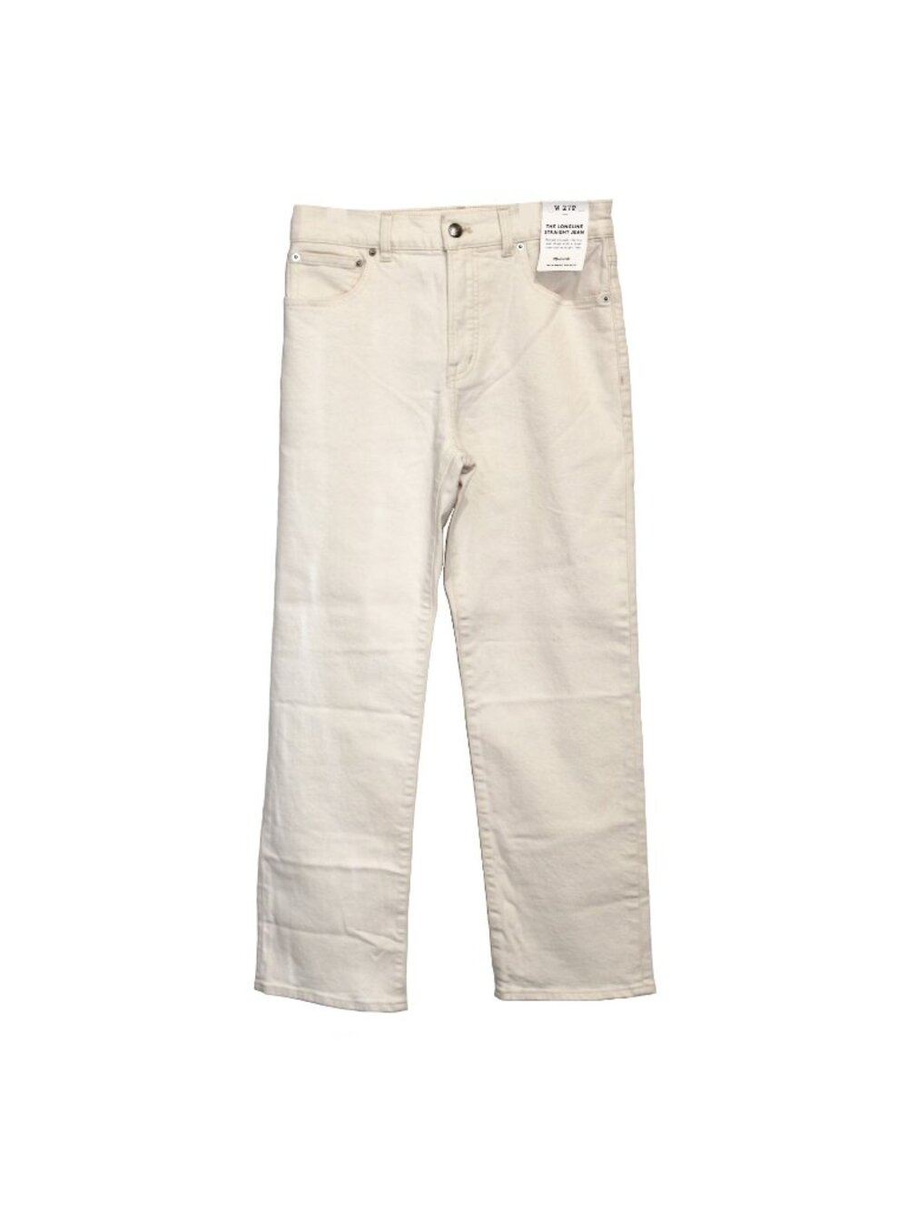 Madewell The Longline Straight Jean Cream Vintage Canvas 27P X 26 NWT